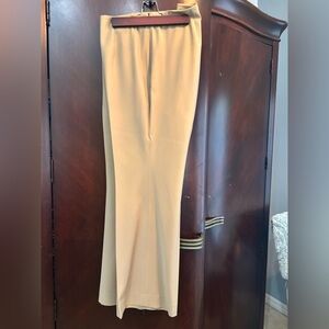 Elegant Cream Women's Pants Wool Rayon Light Material Blend 16W Side Zip